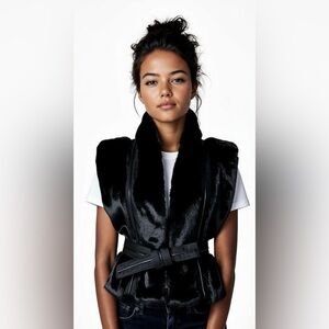 Oversized Mink Collar w Inserts and Matching Belt